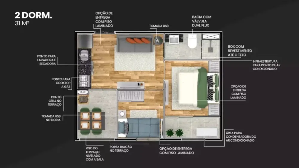 Casa, 2 quartos, 31 m² - Foto 2