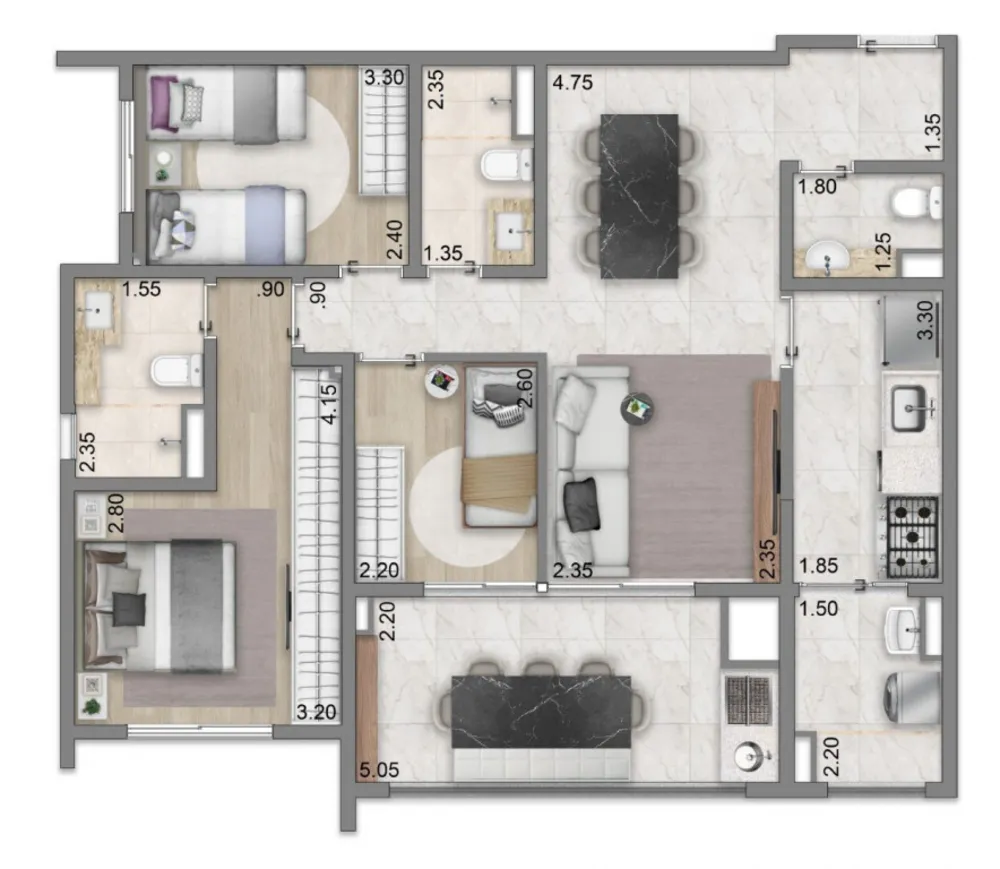 Apartamento, 2 quartos, 46 m² - Foto 9