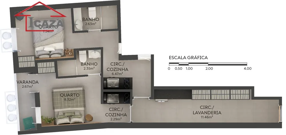 Apartamento, 2 quartos, 55 m² - Foto 11