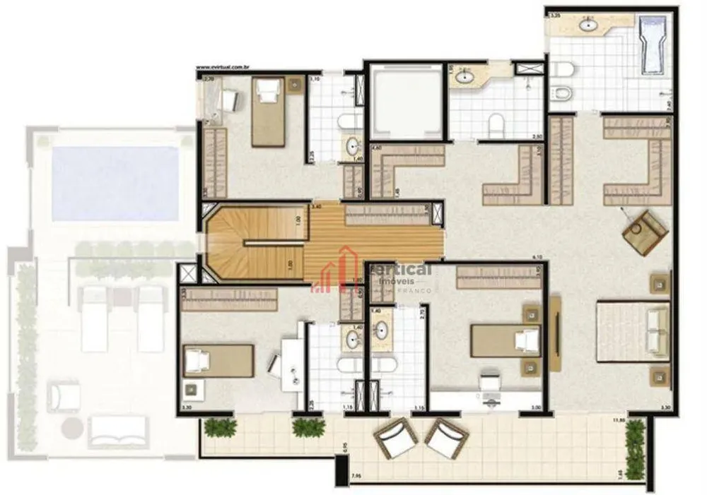 Cobertura, 3 quartos, 329 m² - Foto 3