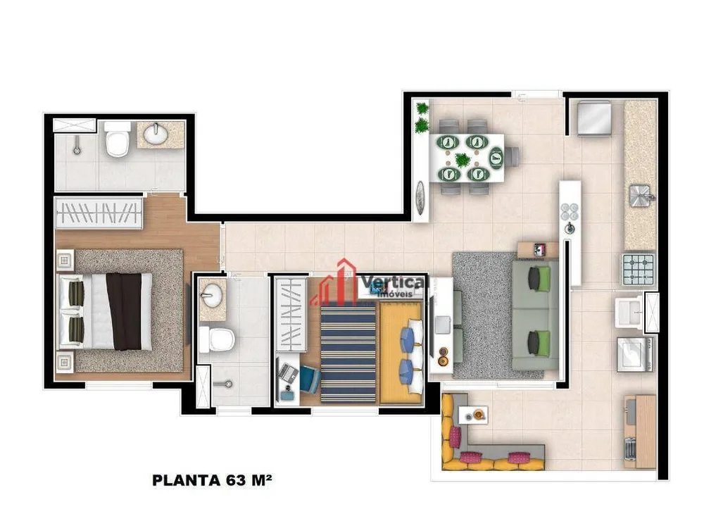 Apartamento, 2 quartos, 63 m² - Foto 2