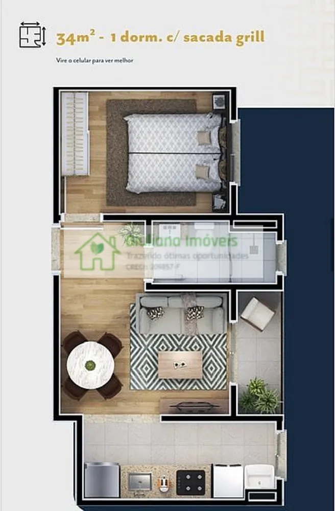 Apartamento, 1 quarto, 34 m² - Foto 7