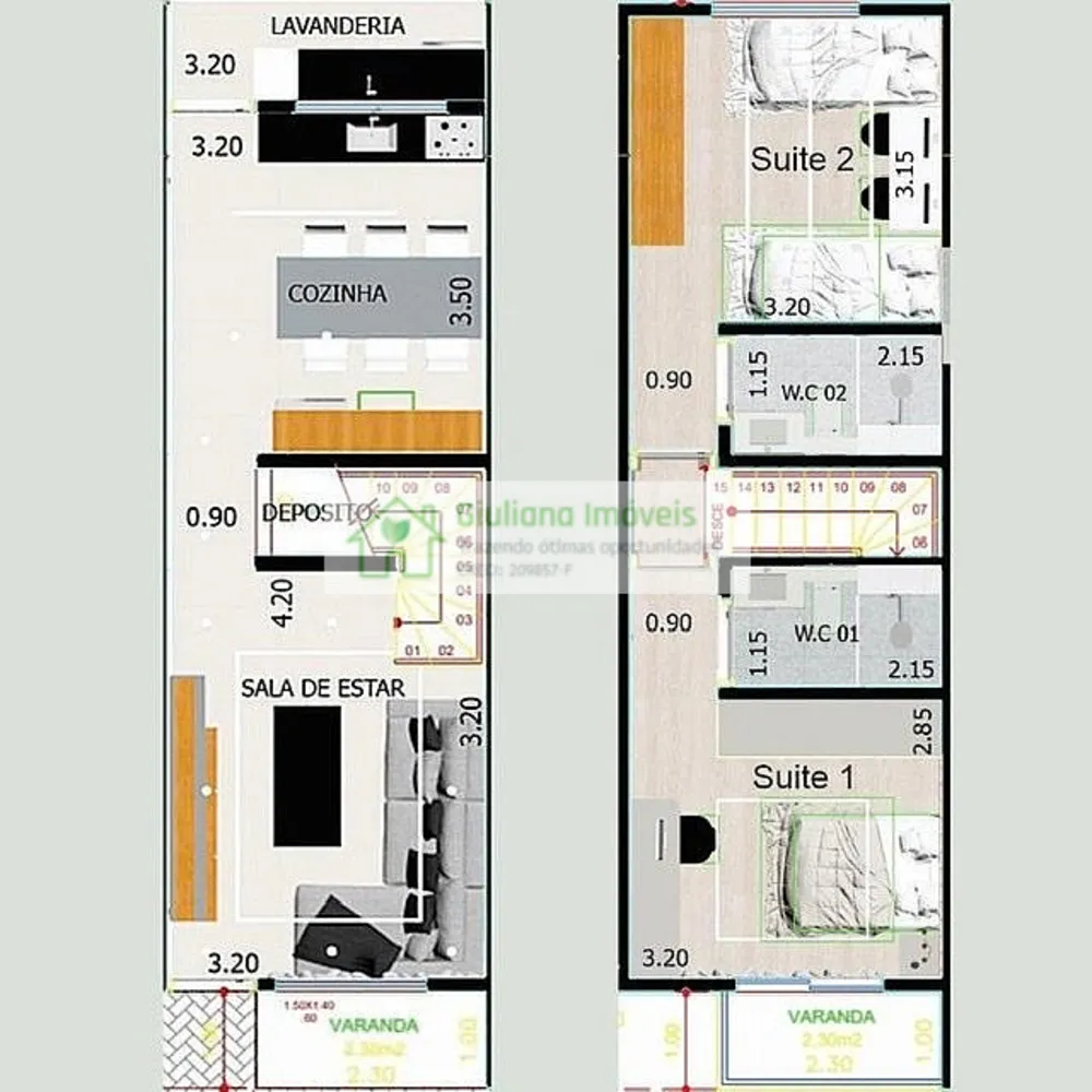 Casa, 2 quartos, 77 m² - Foto 3