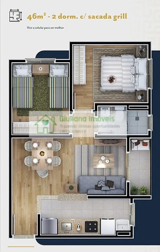 Apartamento, 2 quartos, 46 m² - Foto 4