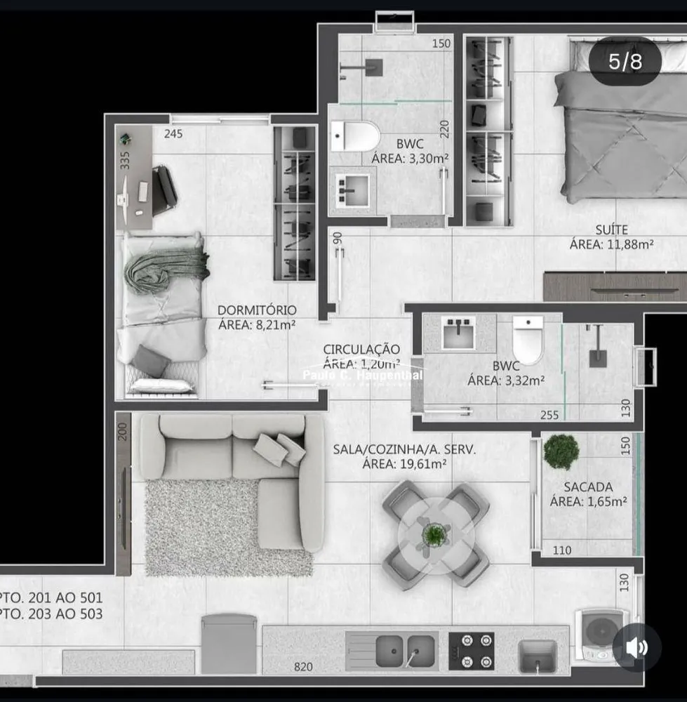 Apartamento, 2 quartos, 56 m² - Foto 2