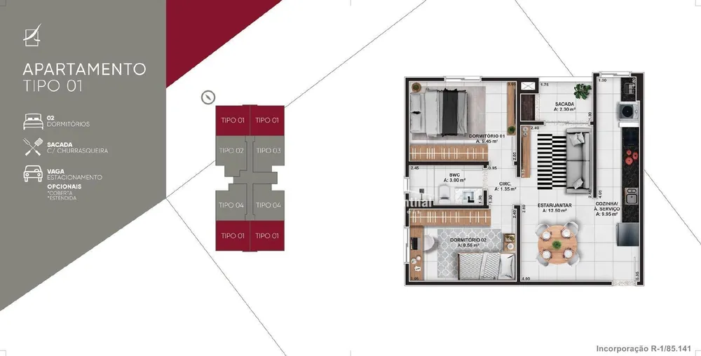 Apartamento, 2 quartos, 69 m² - Foto 9