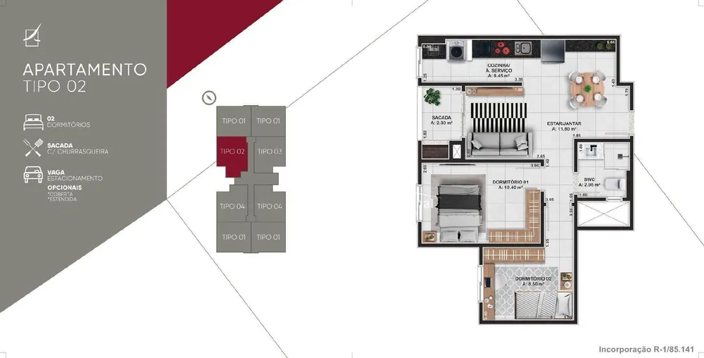 Apartamento, 2 quartos, 69 m² - Foto 10