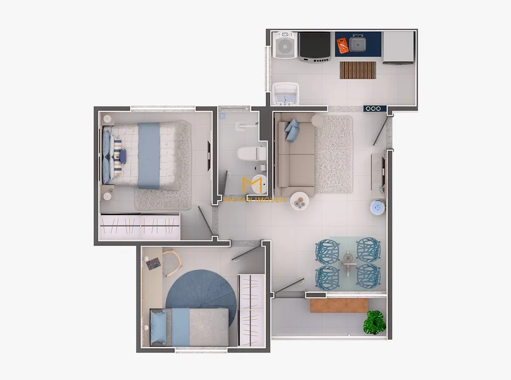 Apartamento, 2 quartos, 44 m² - Foto 2