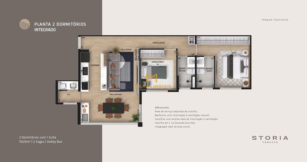 Apartamento, 2 quartos, 114 m² - Foto 2