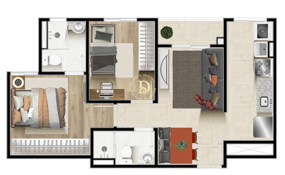 Apartamento, 2 quartos, 50 m² - Foto 3