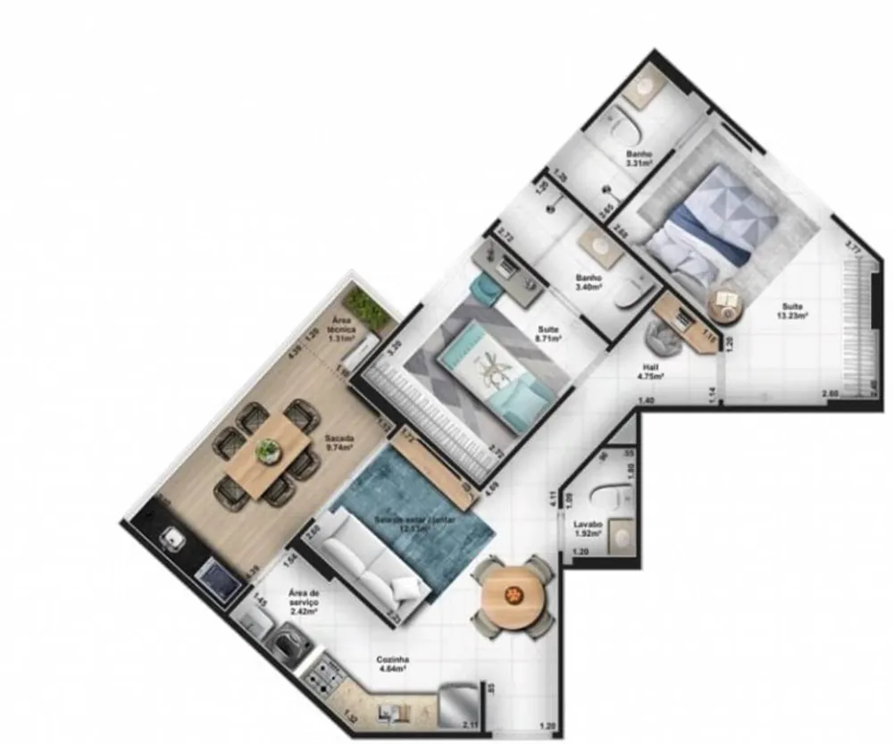 Apartamento, 2 quartos, 74 m² - Foto 8