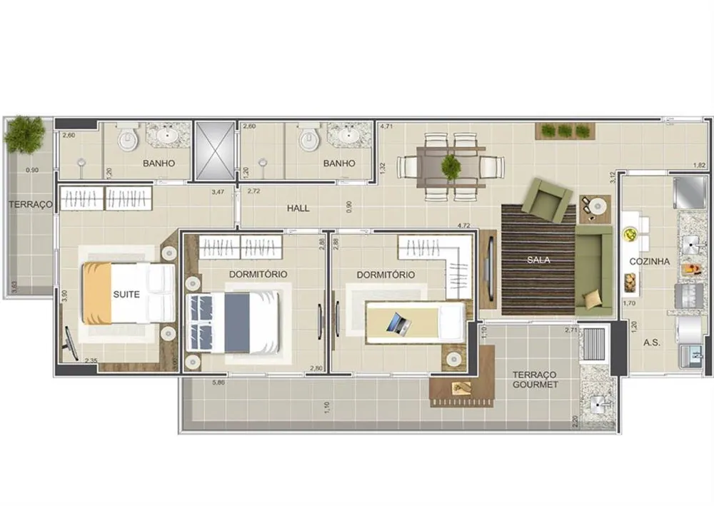 Apartamento, 2 quartos, 66 m² - Foto 6