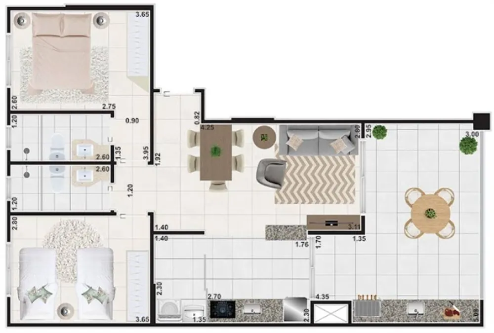 Apartamento, 2 quartos, 80 m² - Foto 1