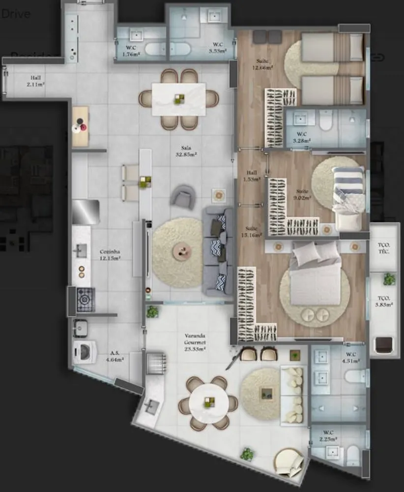 Apartamento, 3 quartos, 149 m² - Foto 2