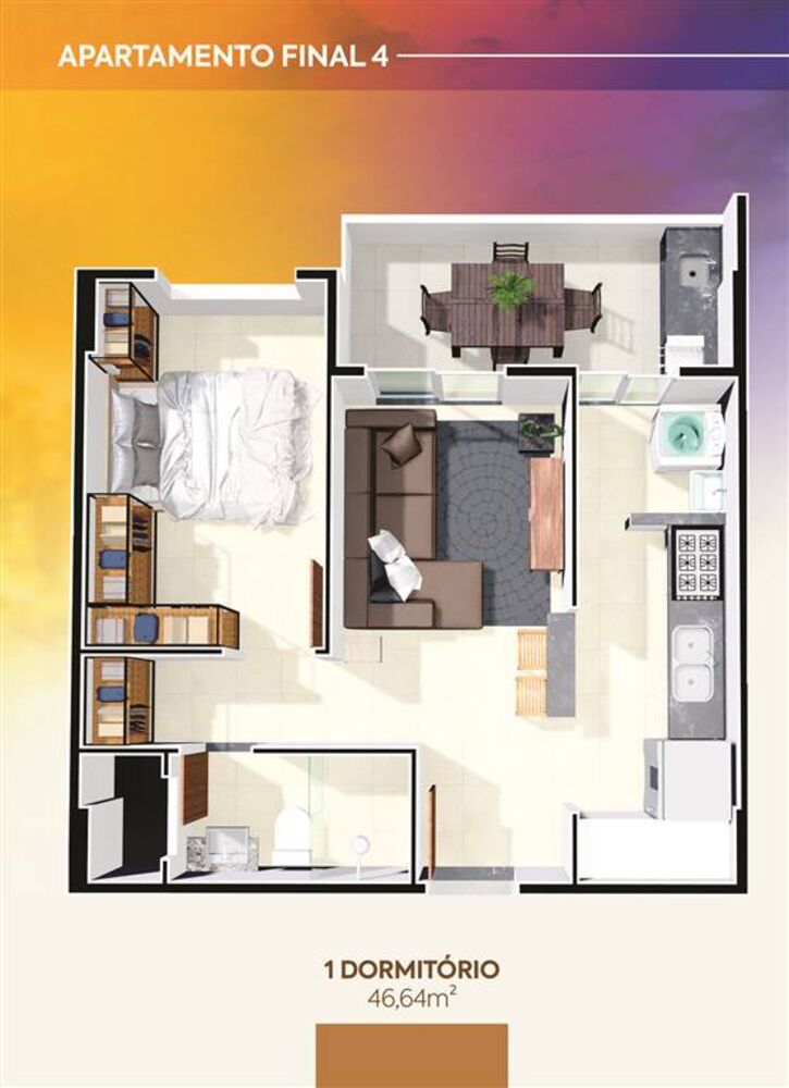 Apartamento, 1 quarto, 47 m² - Foto 4