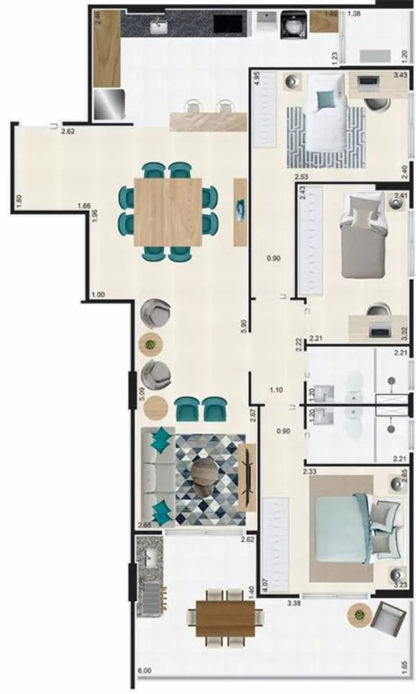 Apartamento à venda com 3 quartos, 102m² - Foto 1