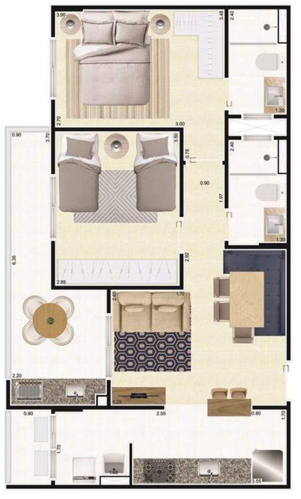 Apartamento, 2 quartos, 72 m² - Foto 7
