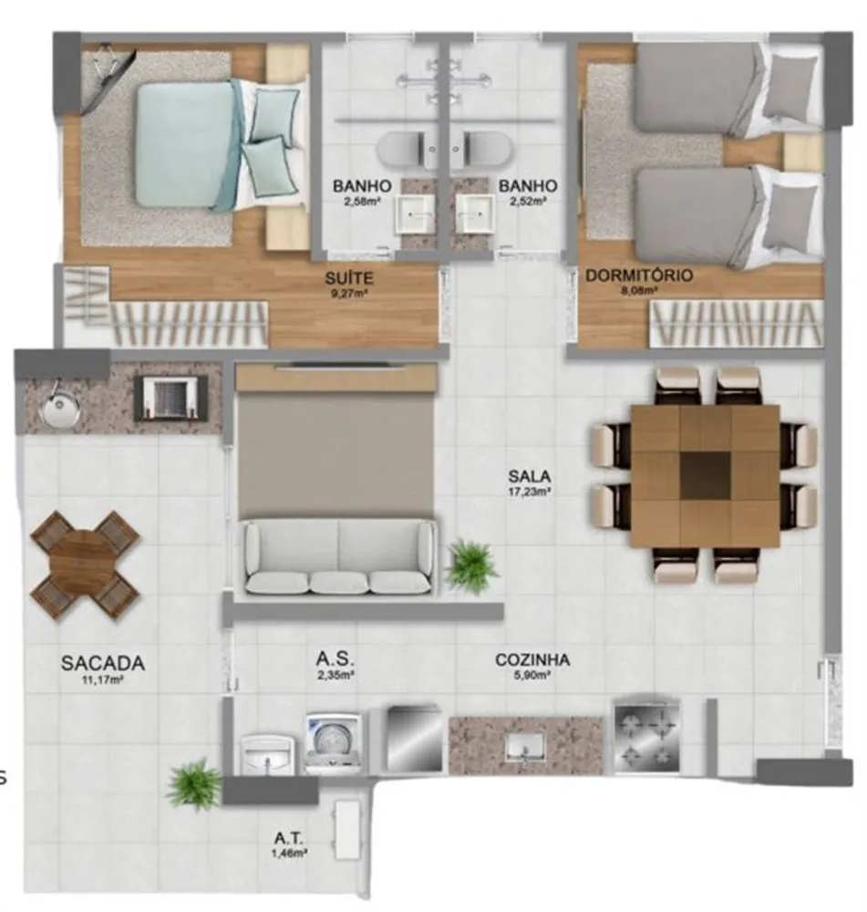 Apartamento, 2 quartos, 70 m² - Foto 1