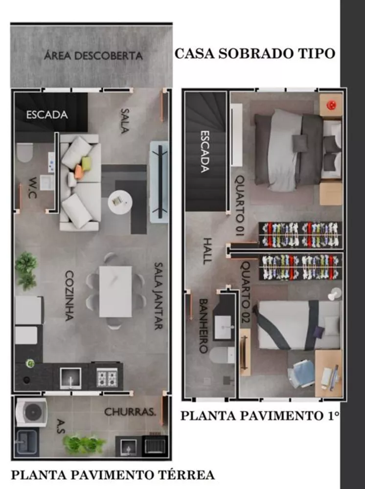 Sobrado, 2 quartos, 60 m² - Foto 3