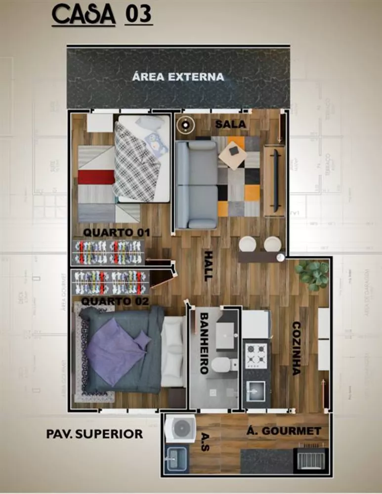 Casa, 2 quartos, 52 m² - Foto 5