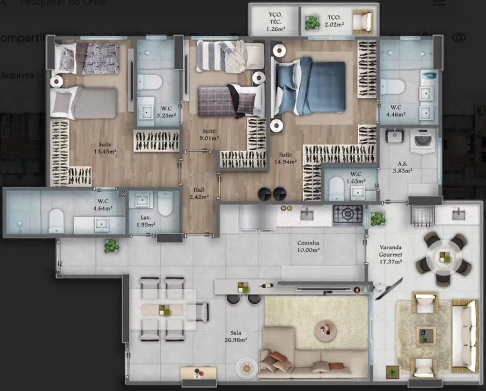 Apartamento, 3 quartos, 129 m² - Foto 7