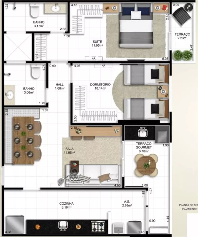Apartamento, 2 quartos, 73 m² - Foto 3
