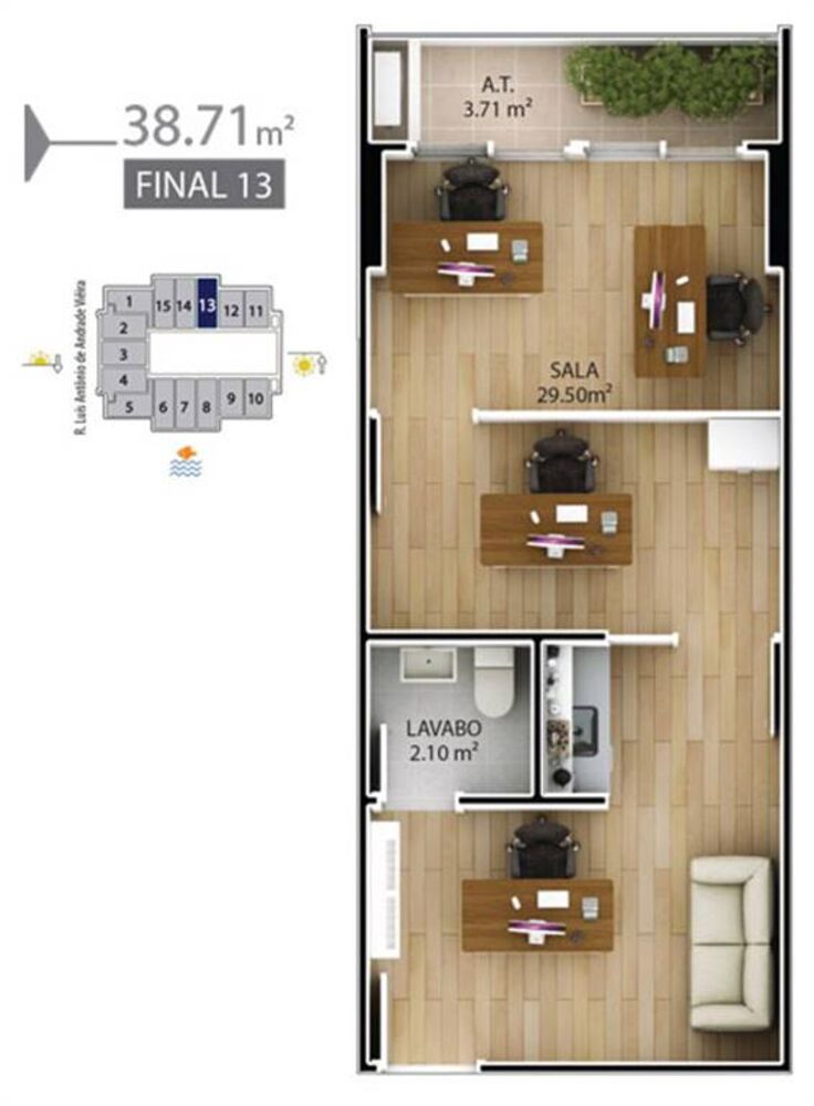 Sala-Conjunto, 38 m² - Foto 10