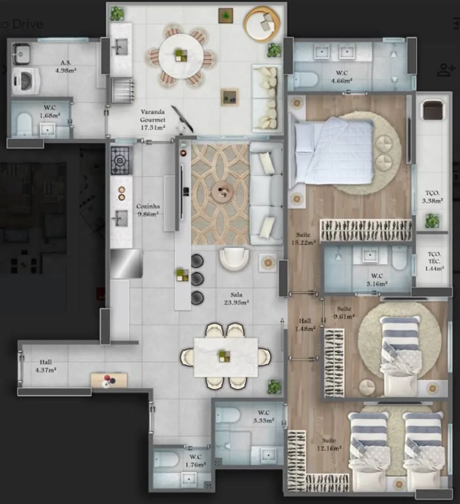Apartamento, 3 quartos, 132 m² - Foto 10