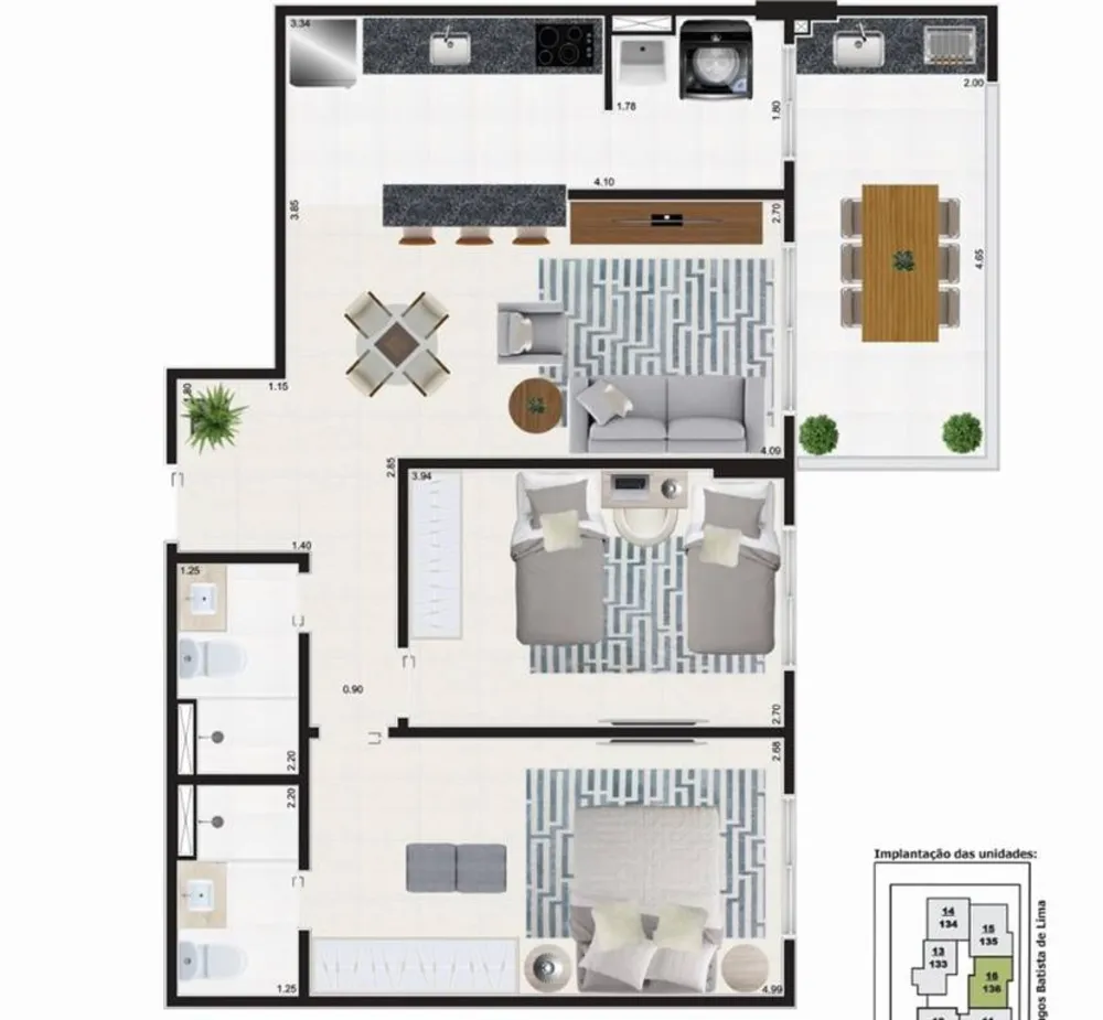 Apartamento, 2 quartos, 75 m² - Foto 1