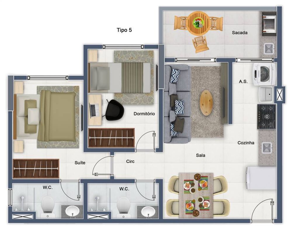Apartamento, 2 quartos, 57 m² - Foto 2