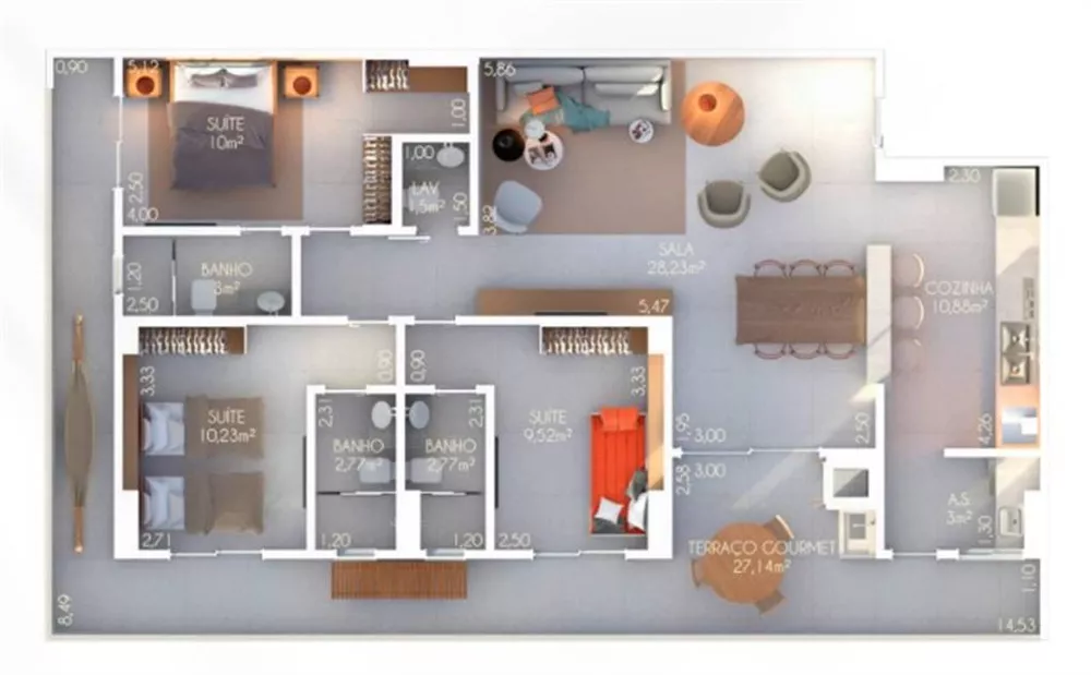 Apartamento, 3 quartos, 124 m² - Foto 24