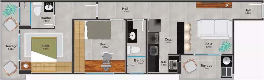 Apartamento, 2 quartos, 55 m² - Foto 10