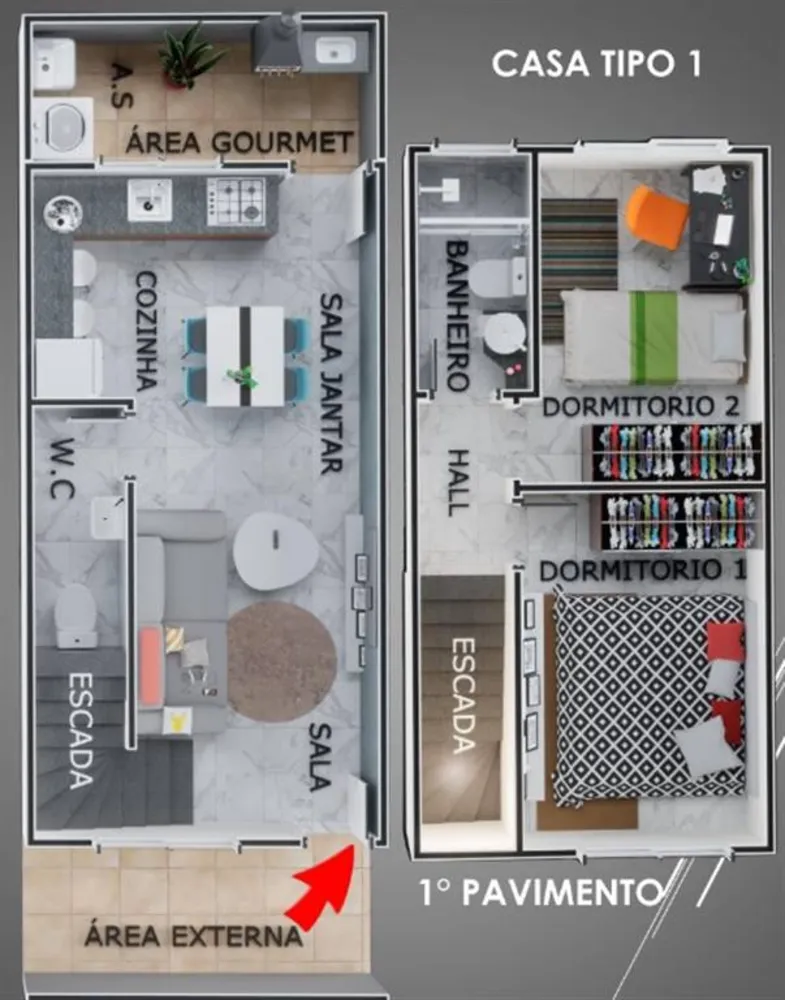 Casa, 2 quartos, 105 m² - Foto 1
