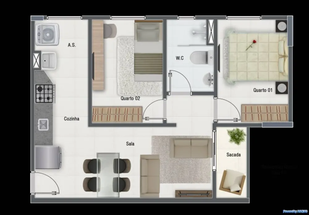Apartamento, 2 quartos, 50 m² - Foto 3