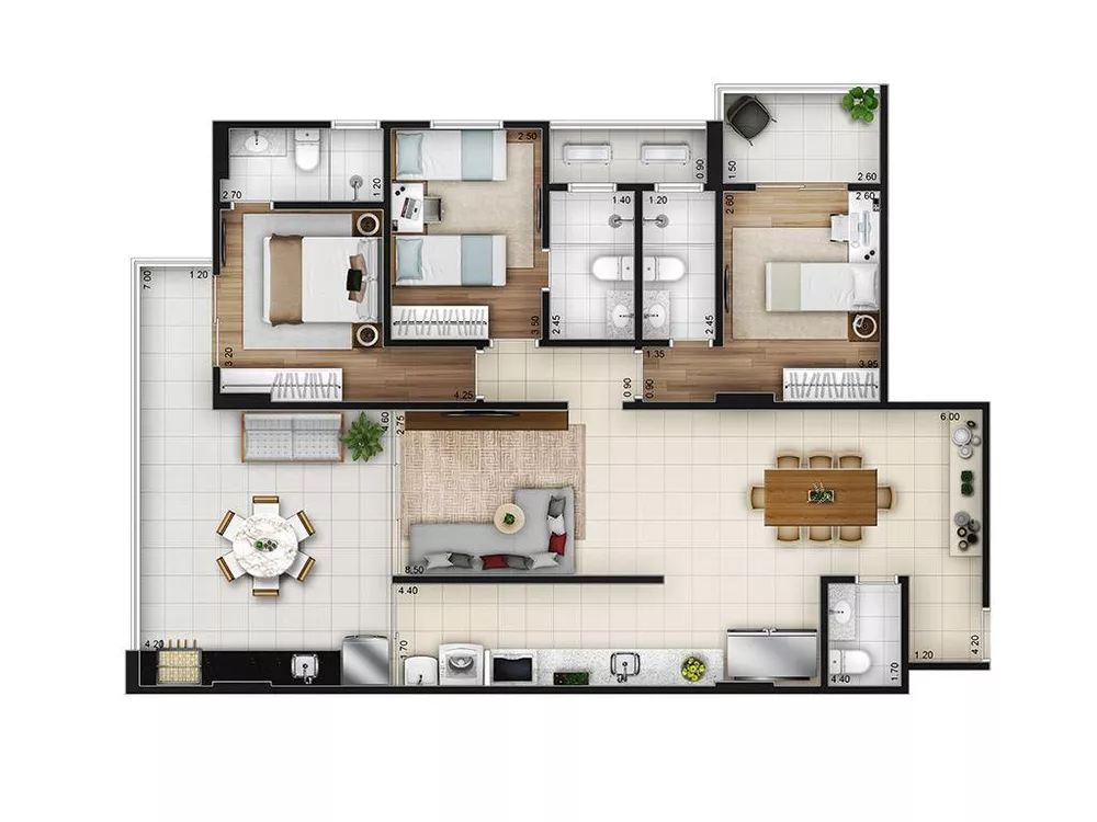 Apartamento, 3 quartos, 126 m² - Foto 2
