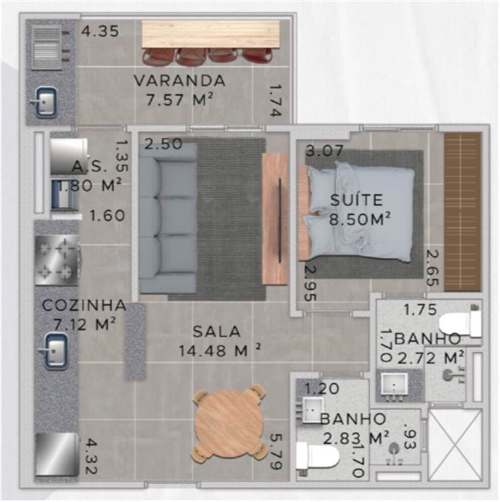 Apartamento à venda com 1 quarto, 54m² - Foto 12