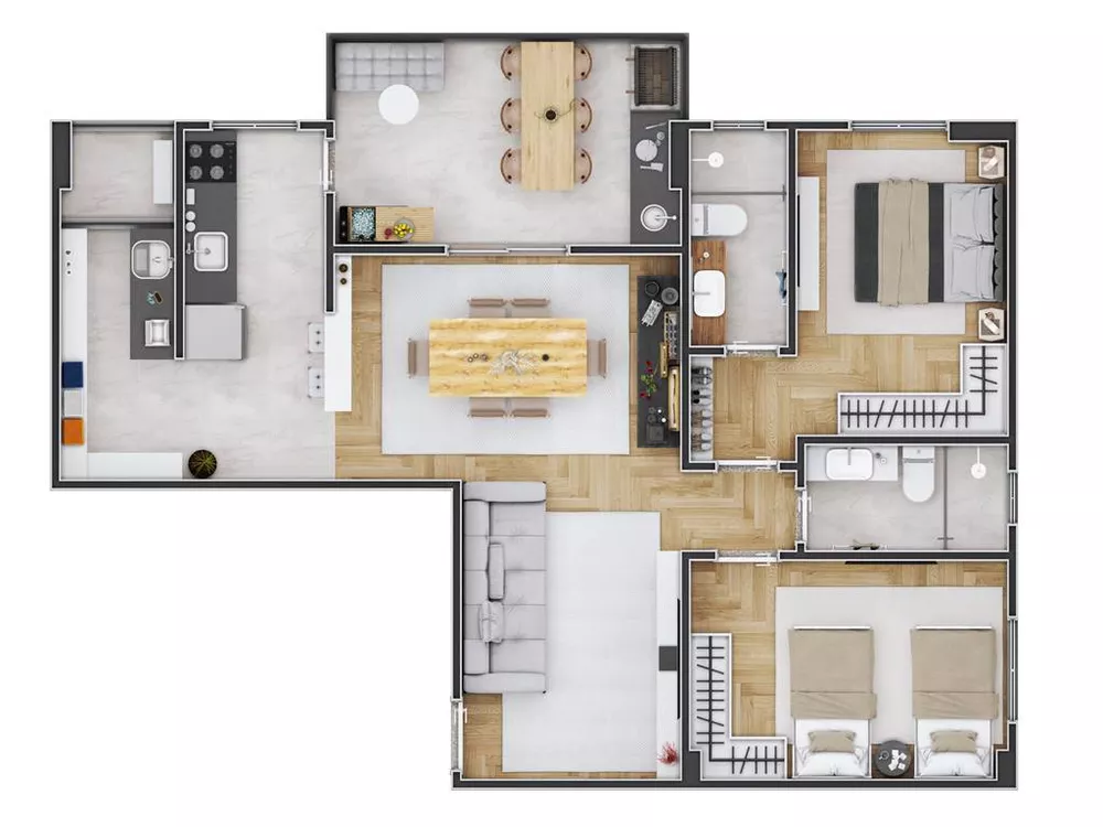 Apartamento, 2 quartos, 73 m² - Foto 2