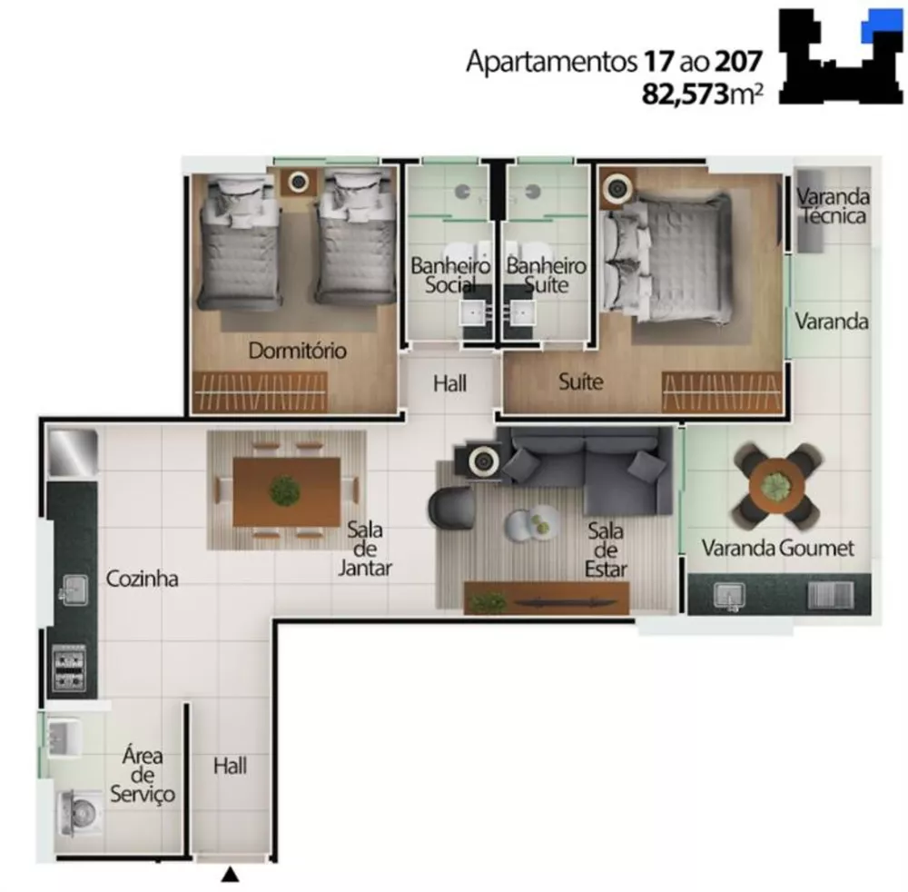 Apartamento, 2 quartos, 83 m² - Foto 4