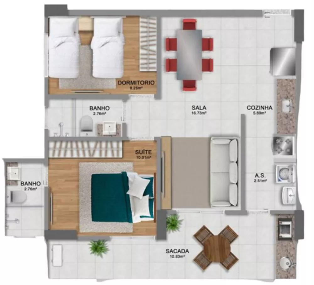 Apartamento à venda com 2 quartos, 70m² - Foto 3