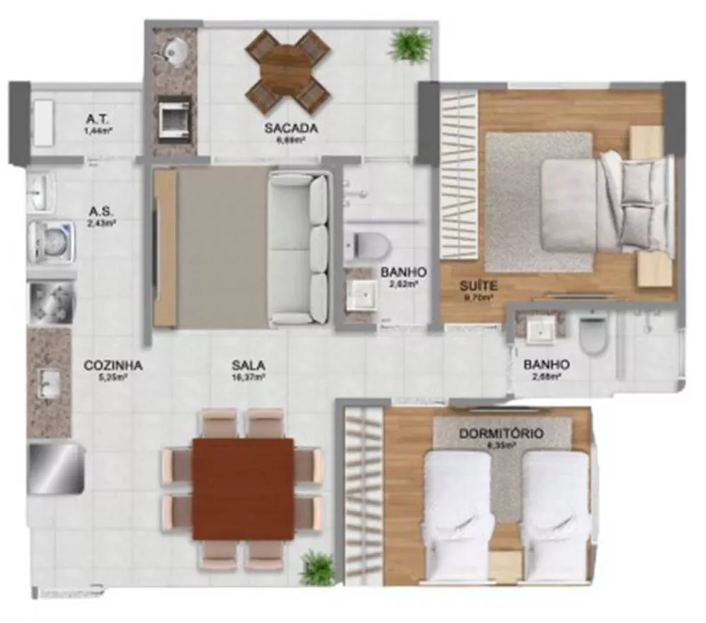 Apartamento, 2 quartos, 65 m² - Foto 1