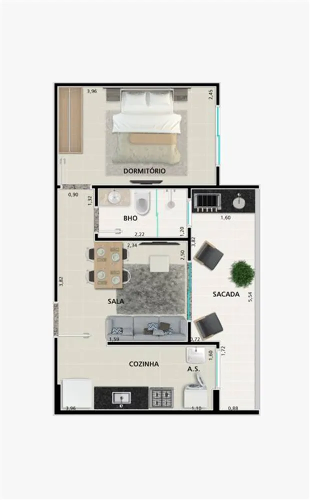 Apartamento, 1 quarto, 41 m² - Foto 9