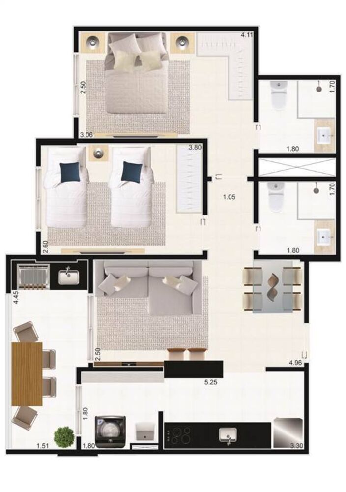 Apartamento, 2 quartos, 68 m² - Foto 3