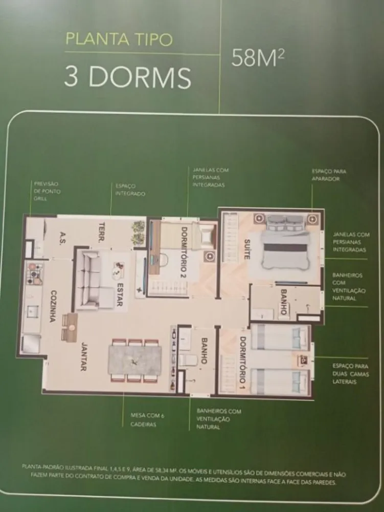 Apartamento, 3 quartos, 58 m² - Foto 2