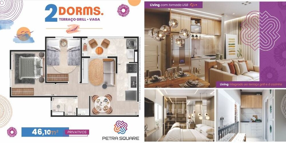 Apartamento, 2 quartos, 46 m² - Foto 3