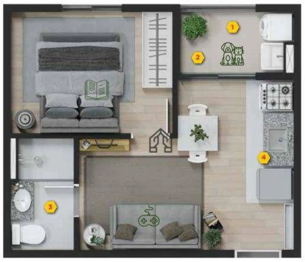 Apartamento, 1 quarto, 28 m² - Foto 1