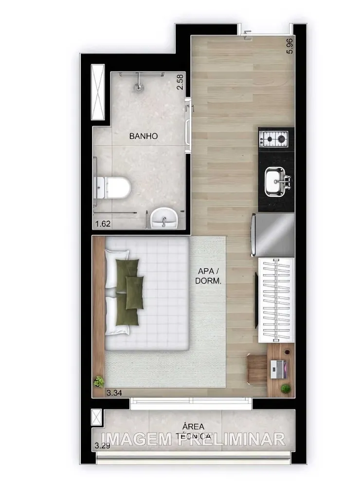 Kitnet-Studio, 24 m² - Foto 4