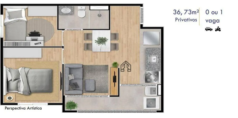 Apartamento, 2 quartos, 36 m² - Foto 2