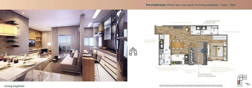 Apartamento, 2 quartos, 55 m² - Foto 2