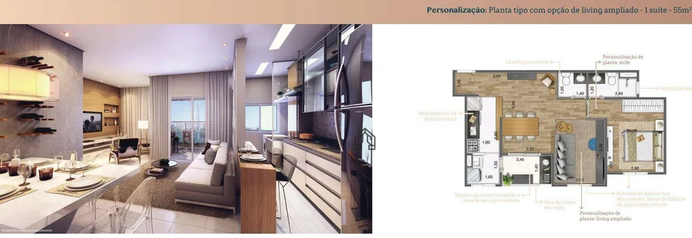 Apartamento, 2 quartos, 54 m² - Foto 2
