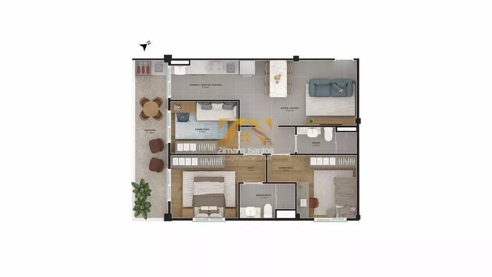 Apartamento à venda com 3 quartos, 82m² - Foto 3